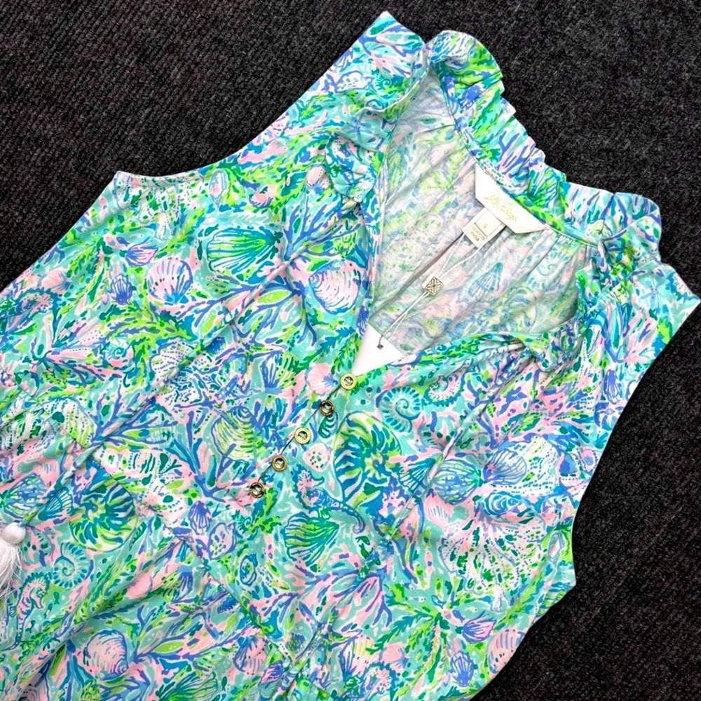 Lilly Pulitzer Malone Maxi Dress Small Surf Blue Soleil It On Me Tiered Boho NEW